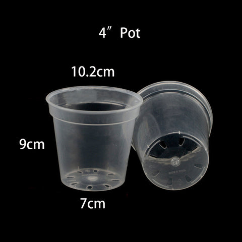 Transparent Hard Plastic 3“ Pot (Set of 10)