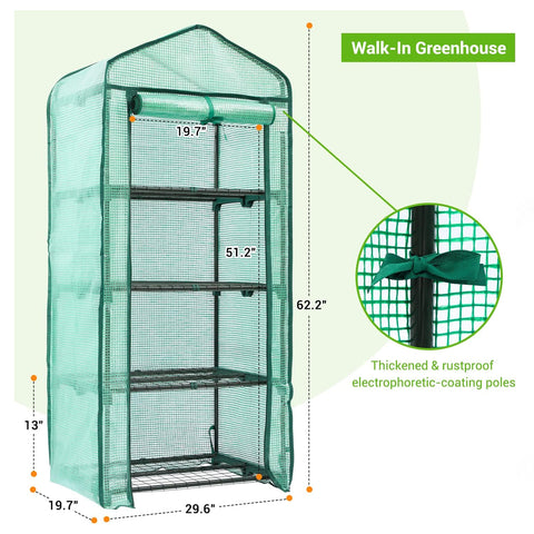 Mini Greenhouse 4 Tier Shelf